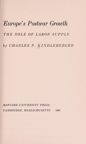 Cover for Europe's Postwar Growth