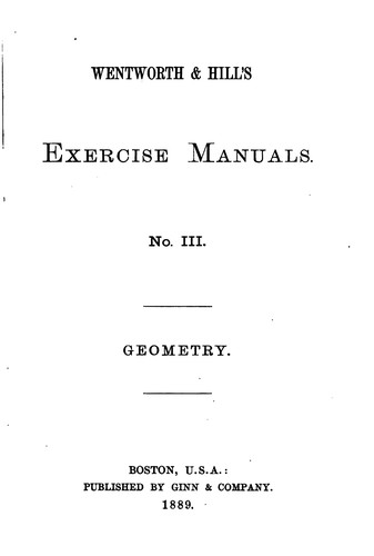 Cover for Exercise Manuals