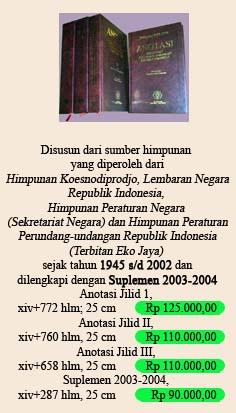 Cover for Anotasi peraturan perundang-undangan Republik Indonesia tahun 1945-2002