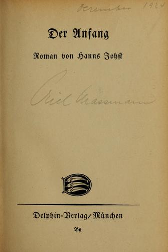 Cover for Der Anfang