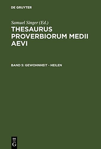 Cover for Thesaurus proverbiorum Medii Aevi