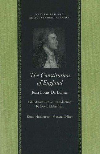 Cover for The Constitution of England; Or An Account of the English Government (Natural Law and Enlightenment Classics)