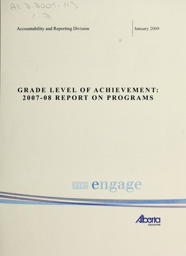 Cover for Grade level of achievement