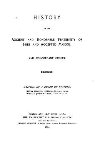 Cover for History of the Ancient and Honorable Fraternity of Free and Accepted Masons, and Concordant Orders