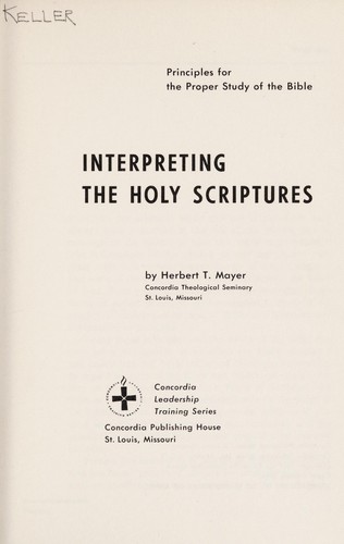 Cover for Interpreting the Holy Scriptures