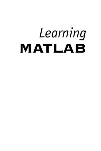 Cover for Learning MATLAB