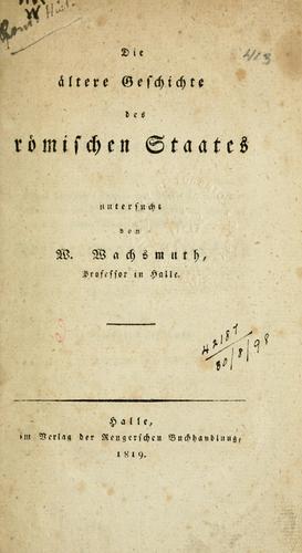 Cover for Die ältere Geschichte des römischen Staates