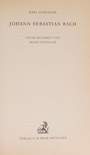 Cover for Johann Sebastian Bach