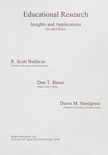 Cover for Educational research