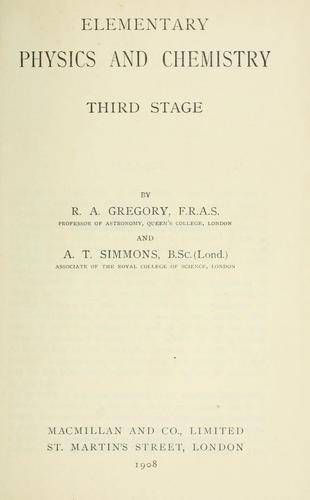 Cover for Elementary physics and chemistry:  third stage.