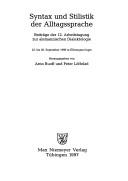 Cover for Syntax und Stilistik der Alltagssprache