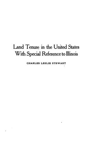 Cover for Land tenure in the United States