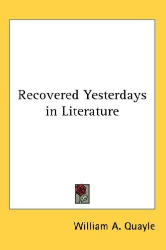 Cover for Recovered Yesterdays in Literature