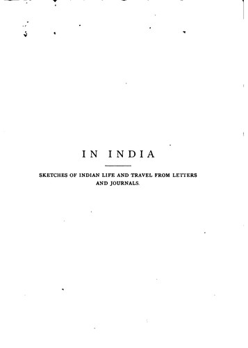 Cover for In India, sketches of Indian life and travel