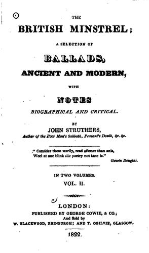 Cover for British Minstrel