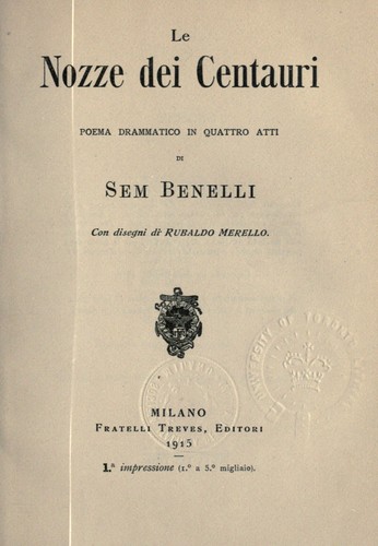 Cover for Le nozze dei centauri