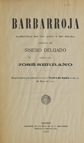 Cover for Barbarroja