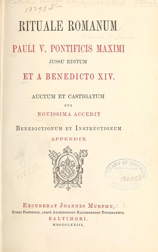 Cover for Rituale romanum