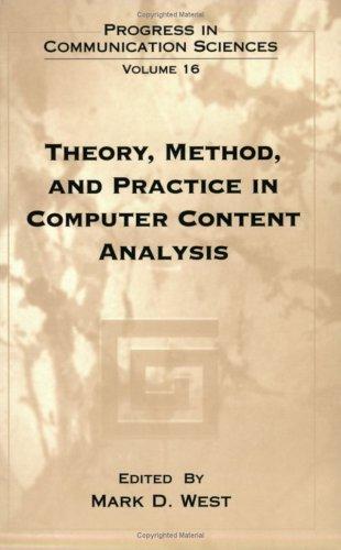 Cover for Theory, method, and practice in computer content analysis