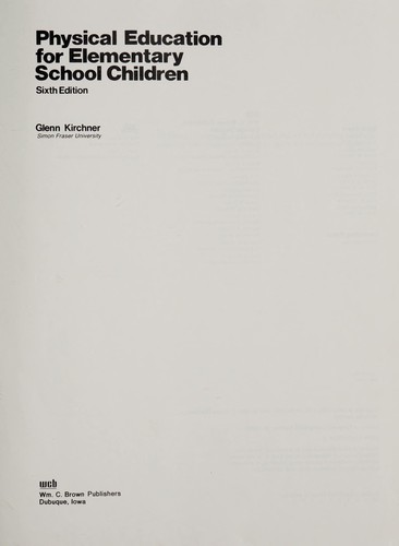 Cover for Physical education for elementary school children