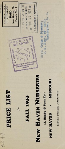 Cover for Price list for fall 1933