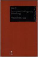 Cover for International Bibliography of the Social Sciences: Sociology 1993 (International Bibliography of Sociology (Ibss: Sociology))