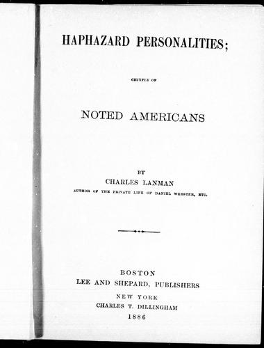 Cover for Haphazard personalities