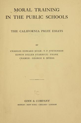 Cover for Moral training in the public schools