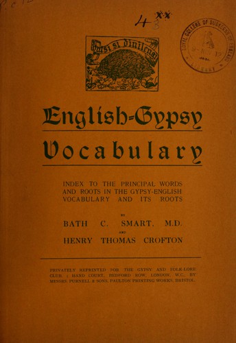Cover for English-Gypsy vocabulary