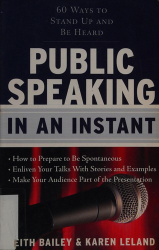 Cover for Public speaking in an instant