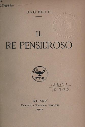 Cover for IL re pensieroso