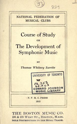 Cover for Course of study on the development of symphonic music