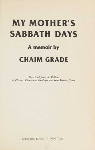 Cover for My mother's Sabbath days