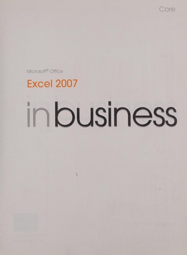 Cover for Microsoft Office Excel 2007 in Business