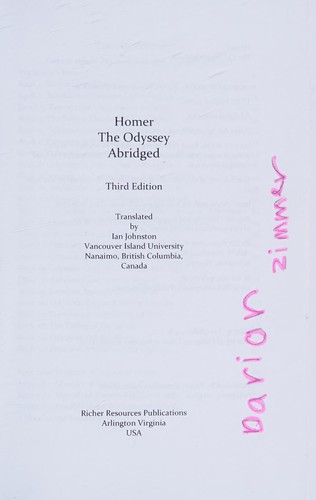 Cover for The Odyssey Abridged