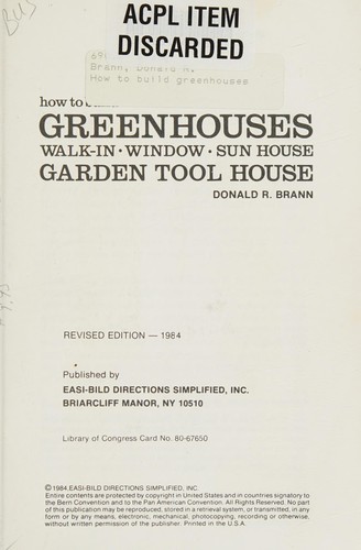 Cover for How to build greenhouses
