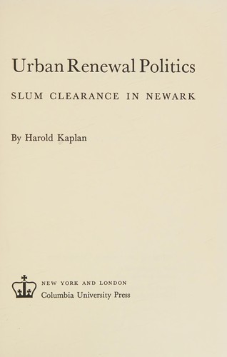 Cover for Urban renewal politics