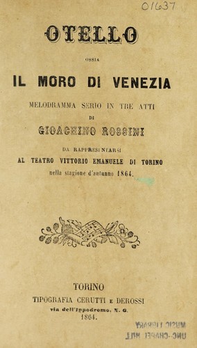Cover for Otello, ossia, Il moro di Venezia