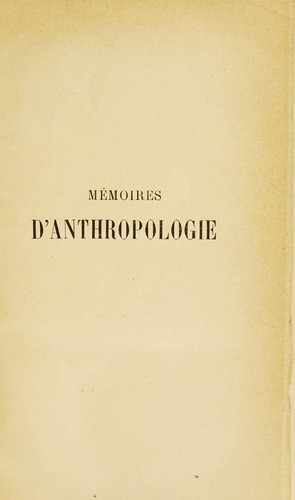 Cover for M©♭moires sur le cerveau de l'homme et des primates