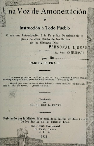 Cover for Voz de amonestacion