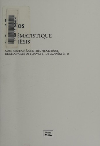 Cover for Chrématistique & poièsis