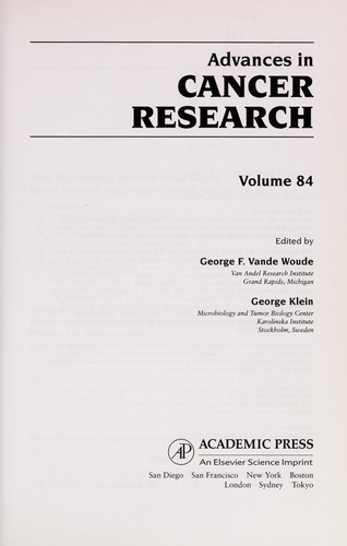 Cover for Advances in cancer research.