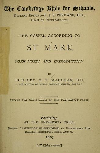 Cover for The Gospel according to St. Mark