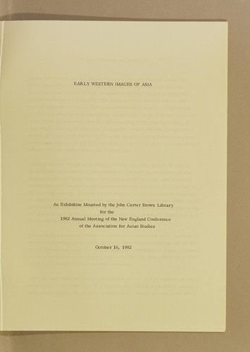 Cover for Early western images of Asia