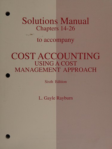 Cover for Cost Acct Sm V 2 C 14-26