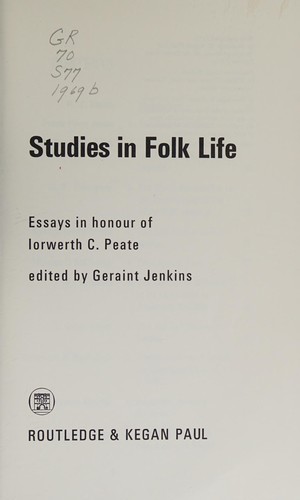 Cover for Studies in folk life