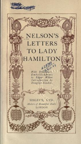 Cover for Letters to Lady Hamilton