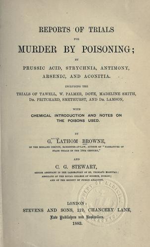 Cover for Reports of trials for murder by poisoning