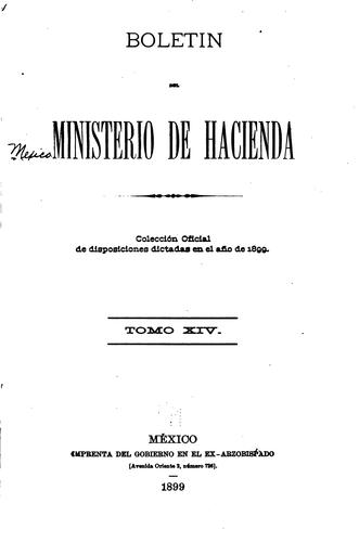 Cover for Boletín del Ministerio de Hacienda