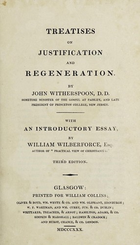 Cover for Treatises on justification and regeneration